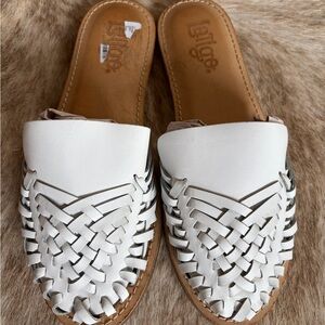 Latigo White Woven Leather Sandals
